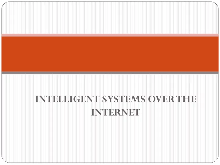 intelligent systems over the