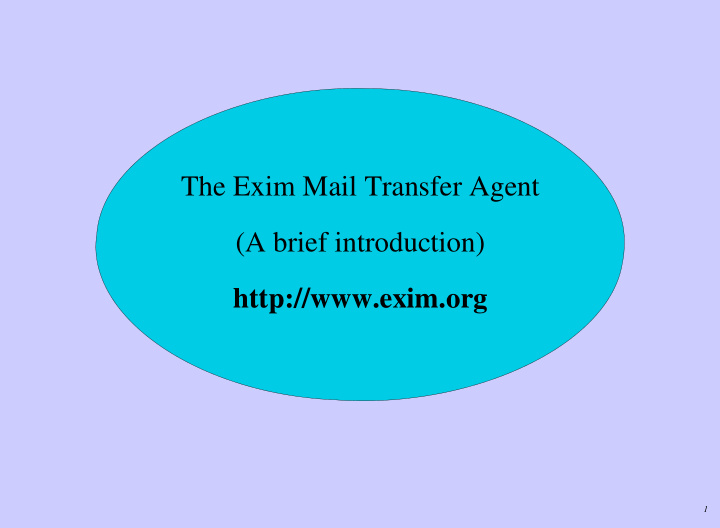 the exim mail transfer agent a brief introduction http