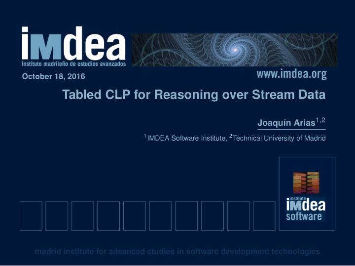 tabled clp for reasoning over stream data