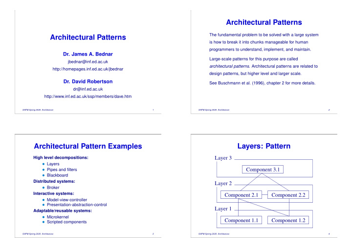 architectural patterns architectural patterns