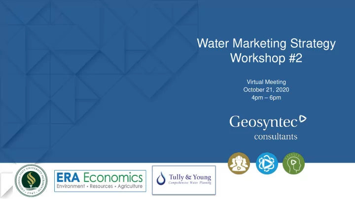water marketing strategy workshop 2