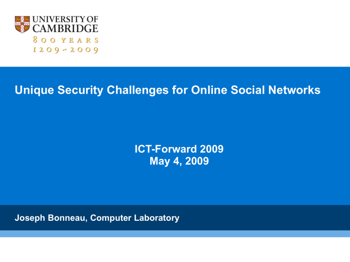 unique security challenges for online social networks