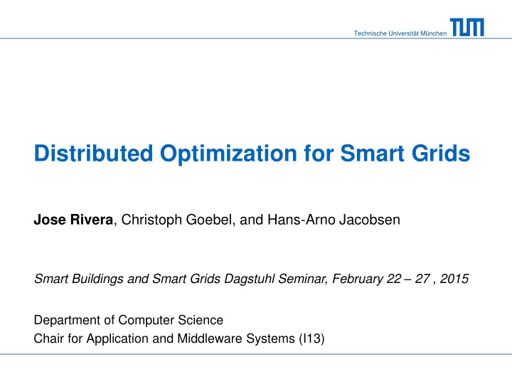 distributed optimization for smart grids