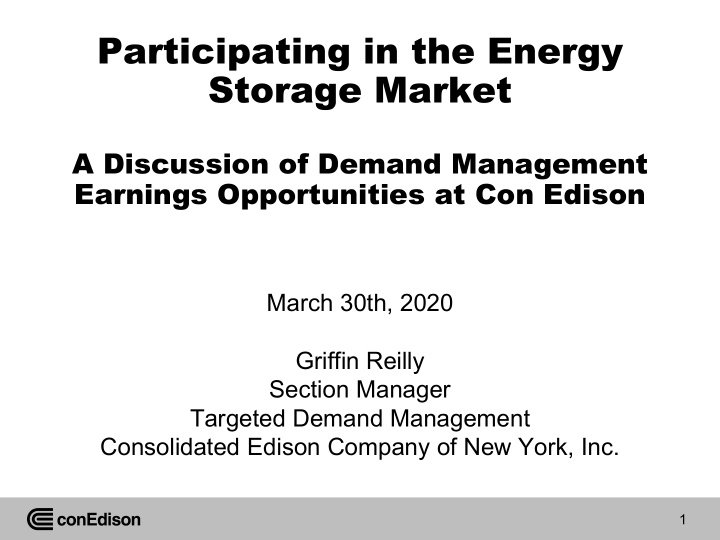 participating in the energy storage market