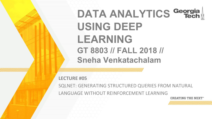 data analytics using deep learning