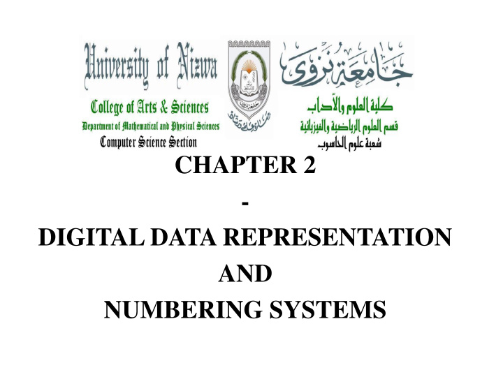 chapter 2 digital data representation and numbering