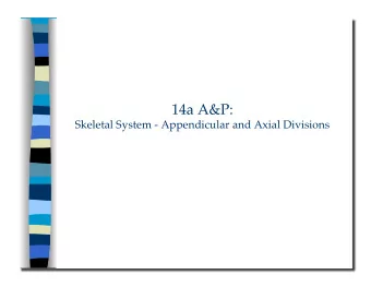 Skeletal System - Appendicular and Axial Divisions 14a A&amp;P:  Skeletal System - Appendicular