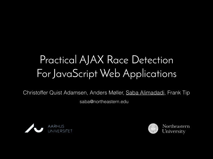 practical ajax race detection for javascript web