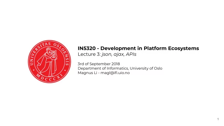 in5320 development in platform ecosystems