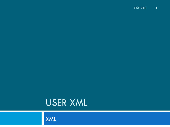 user xml