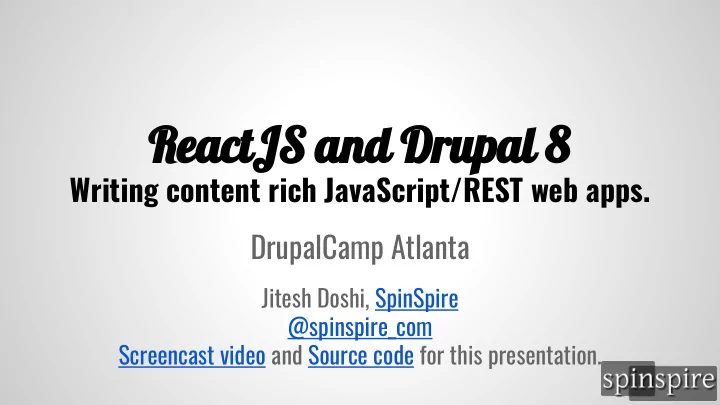 reactjs and drupal 8