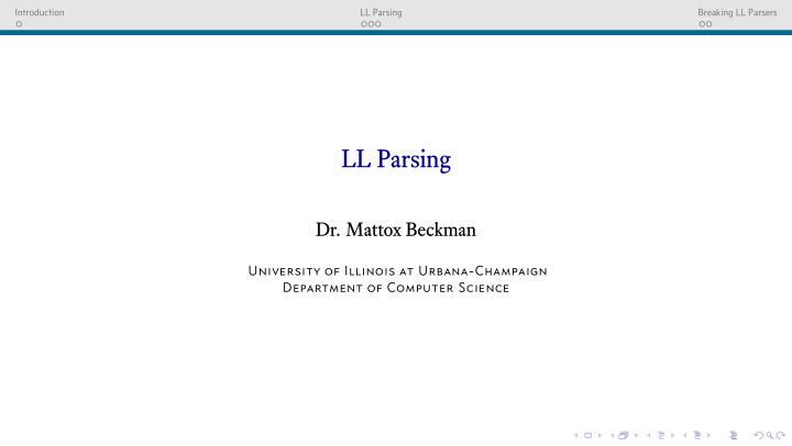 ll parsing