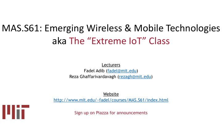 mas s61 emerging wireless mobile technologies