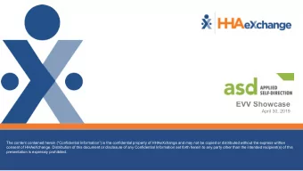 EVV Showcase  April 30, 2019  The content contained herein (Confidential Information) is the