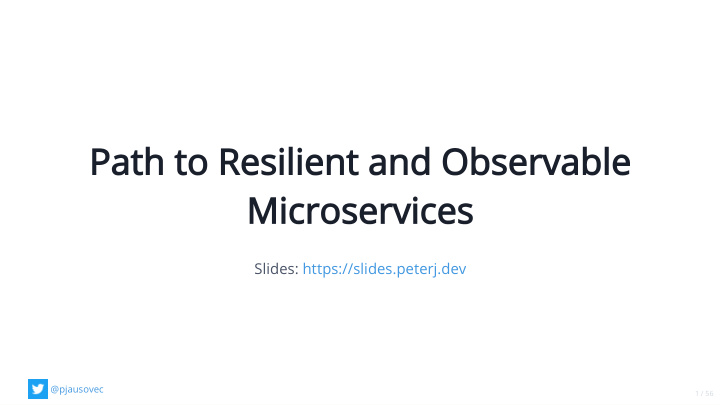 path to resilient and observable microservices