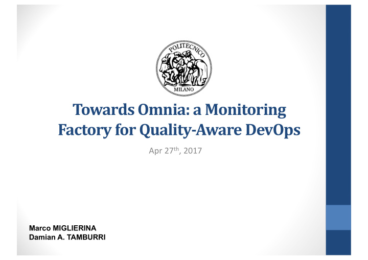 towards omnia a monitoring factory for quality aware
