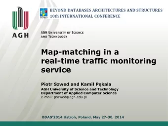 service Piotr Szwed and Kamil Pkala  AGH University of Science and Technology  Department of