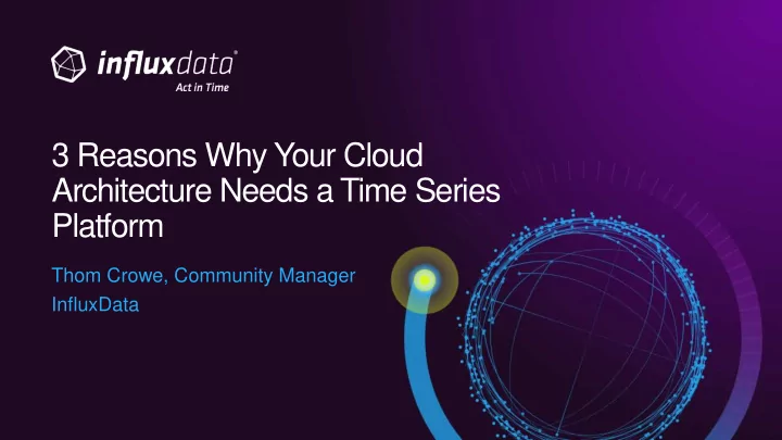 architecture needs a time series