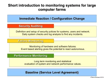 Short introduction to monitoring systems for large  Short introduction to monitoring systems for