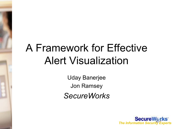 a framework for effective alert visualization