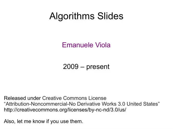 algorithms slides