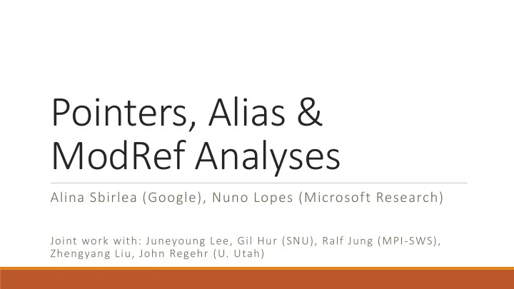 pointers alias