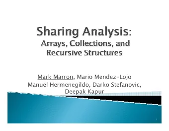 Mark Marron, Mario MendezLojo  Manuel Hermenegildo, Darko Stefanovic,  Deepak Kapur  1  Want