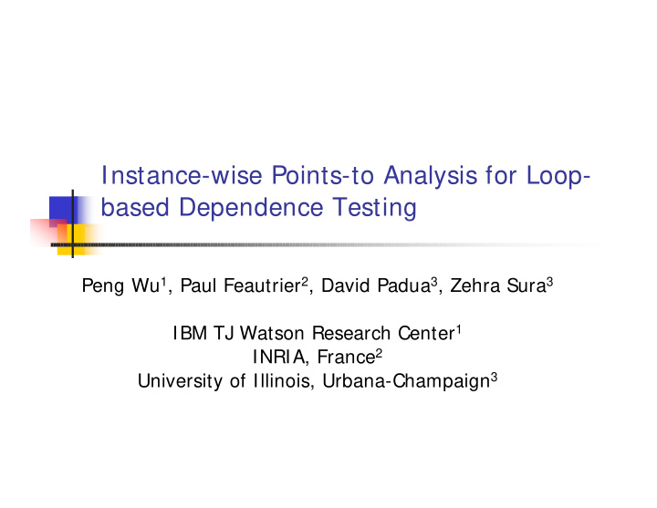 instance wise points to analysis for loop based