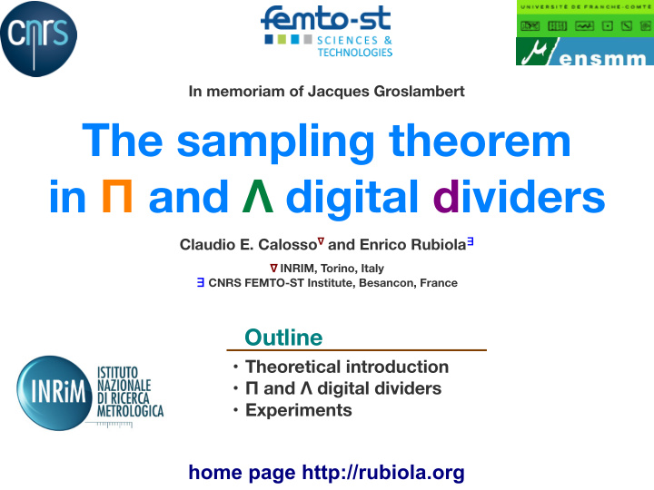 the sampling theorem in and digital dividers