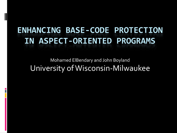 enhancing base code protection in aspect oriented programs