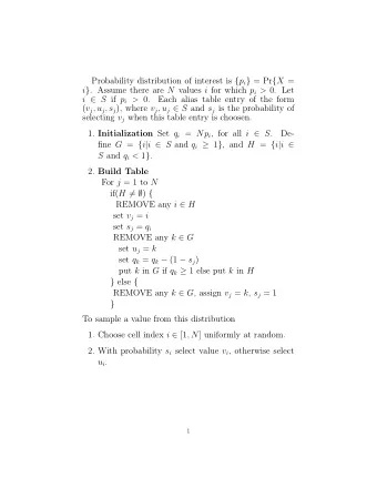 Probability distribution of interest is { p i } = Pr { X = i } . Assume there are N values i for