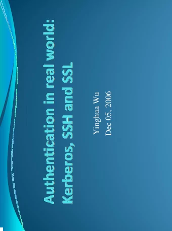 Dec 05, 2006  Yinghua Wu  Where are we?  After learning all the foundation of  modern