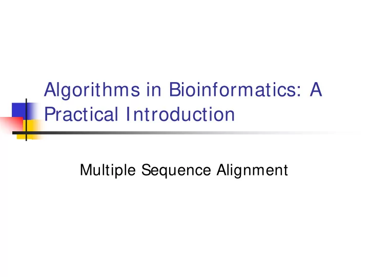 algorithms in bioinformatics a practical introduction