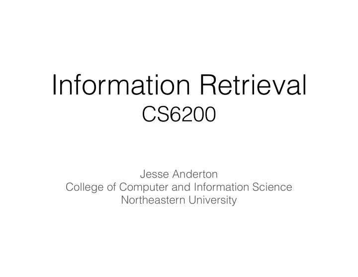 information retrieval