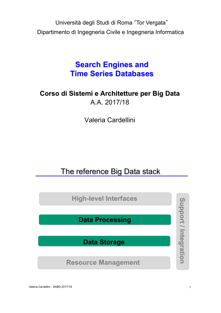 search engines and time series databases