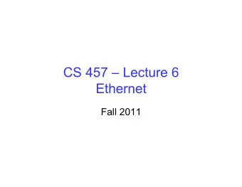 CS 457  Lecture 6  Ethernet  Fall 2011  Selective Repeat and Seq Numbers  Example:  seq