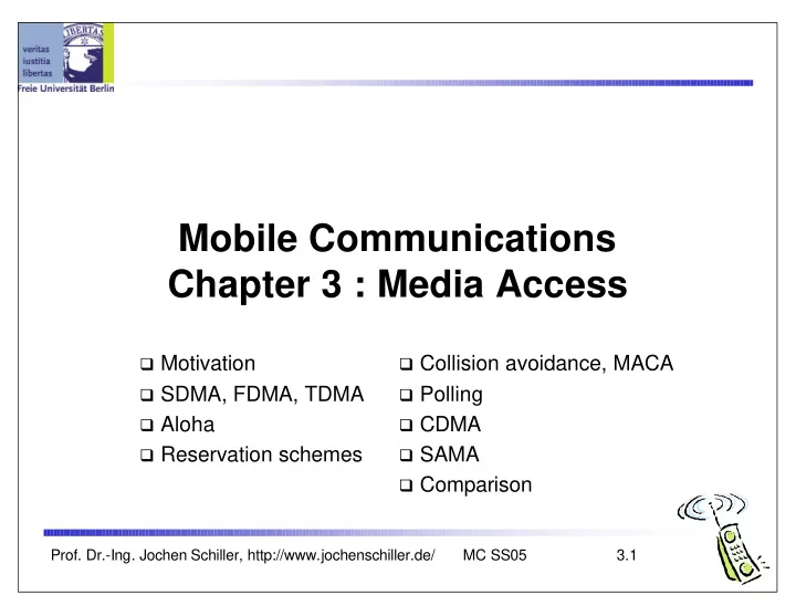mobile communications chapter 3 media access