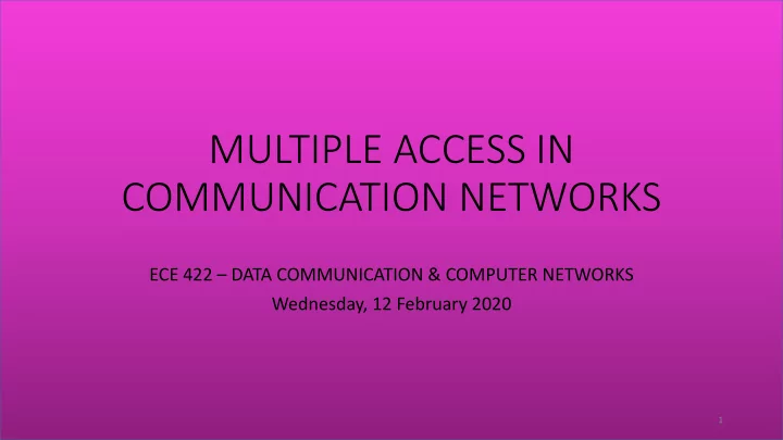 communication networks