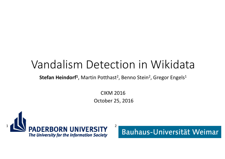 vandalism detection in wikidata