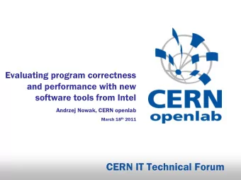 CERN IT Technical Forum  Agenda &gt; An introduction to the new generation of  software tools from