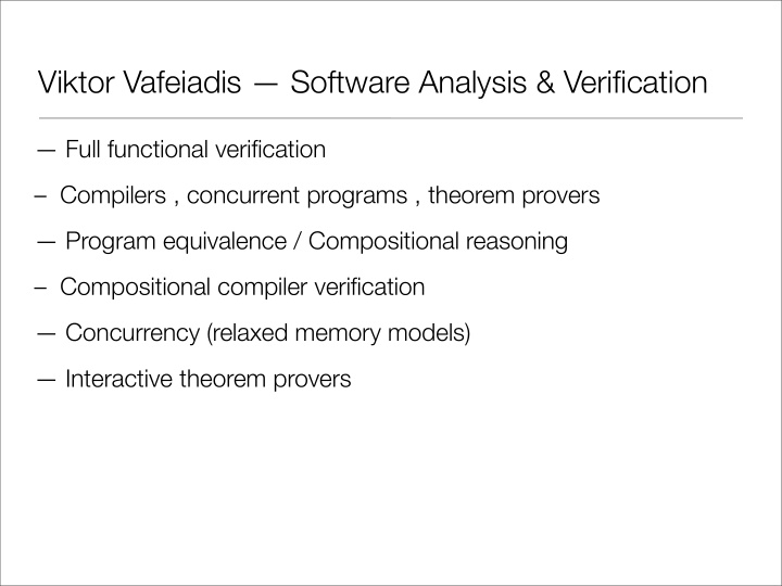 viktor vafeiadis software analysis verification