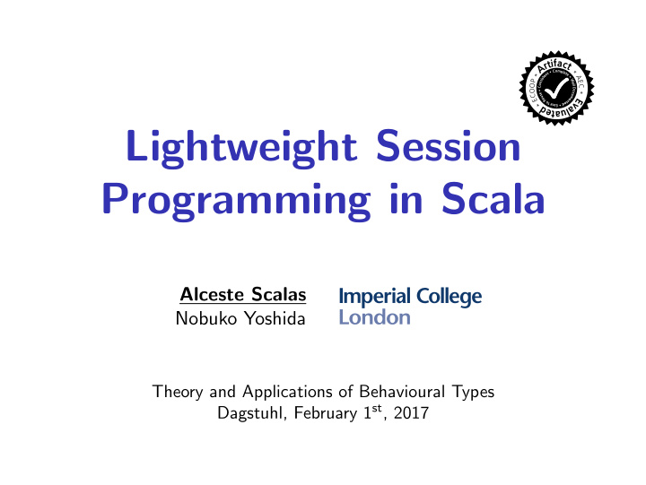 lightweight session programming in scala