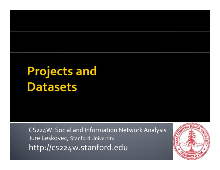 http cs224w stanford edu teams of 2 3 students 1 is also