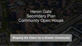 Community Open House  Shaping the Vision for a Greater Community  What is a Secondary Plan?