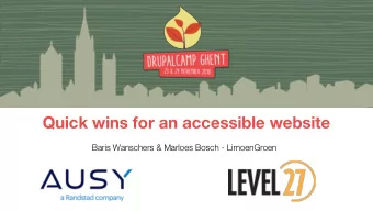 Quick wins for an accessible website  Baris Wanschers &amp; Marloes Bosch - LimoenGroen  Quick wins