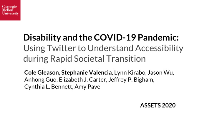 disability and the covid 19 pandemic using twitter to