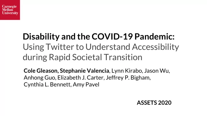 disability and the covid 19 pandemic using twitter to