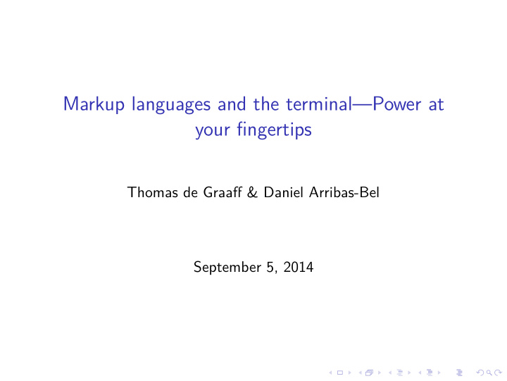 markup languages and the terminal power at your fingertips