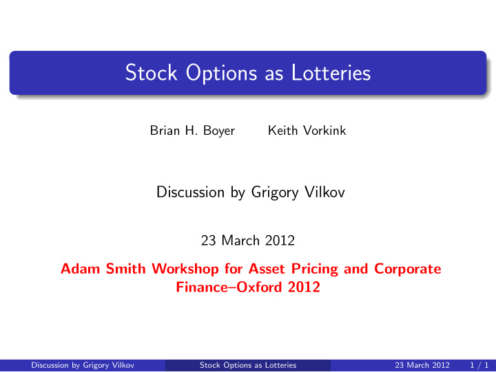 stock options as lotteries