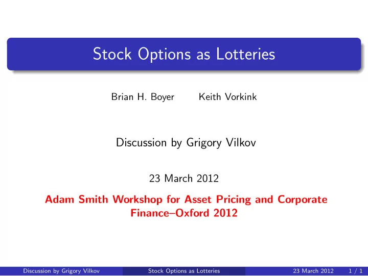 stock options as lotteries